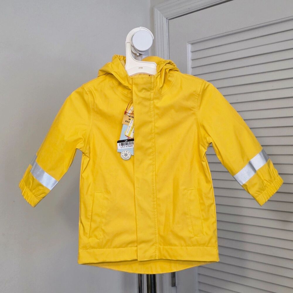 Cat & Jack Baby Rubber Rain Jacket Yellow size 12Months